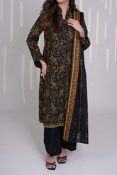 EBONY - Printed Unstitched Khaddar Suit (3 Piece) 3159